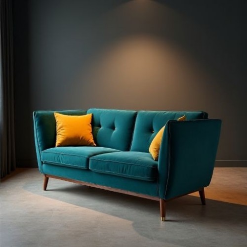 Oslo Teal Velvet Loveseat Oslo Teal Velvet Loveseat
