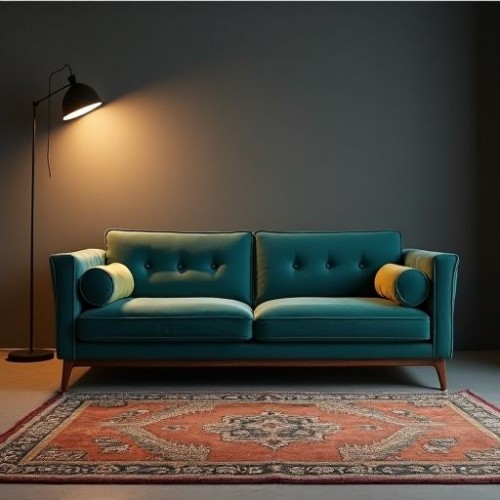 Riviera Teal Velvet Sofa Riviera Teal Velvet Sofa