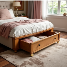 GlamourNest Rustic Pine Underbed Storage Drawers