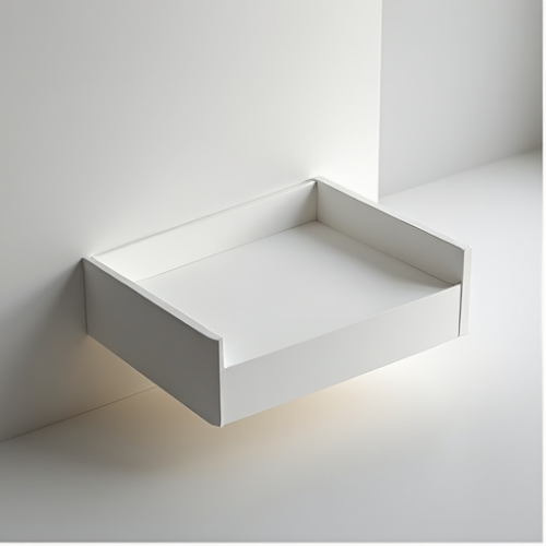 GlamourNest White Lacquer Floating Desk Shelf GlamourNest White Lacquer Floating Desk Shelf