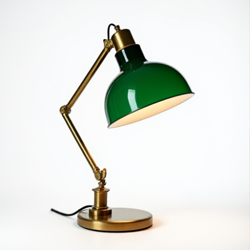 Hollywood Glam Green Glass Banker Lamp Hollywood Glam Green Glass Banker Lamp