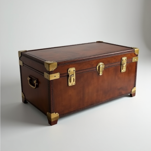 Hollywood Heritage Vintage Leather Trunk Coffee Table Hollywood Heritage Vintage Leather Trunk Coffee Table